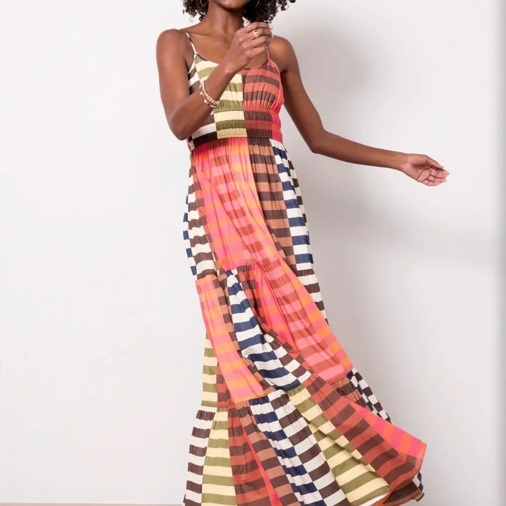 Hutch Multicolor Striped Maxi Dress M NWT - Picture 3 of 10